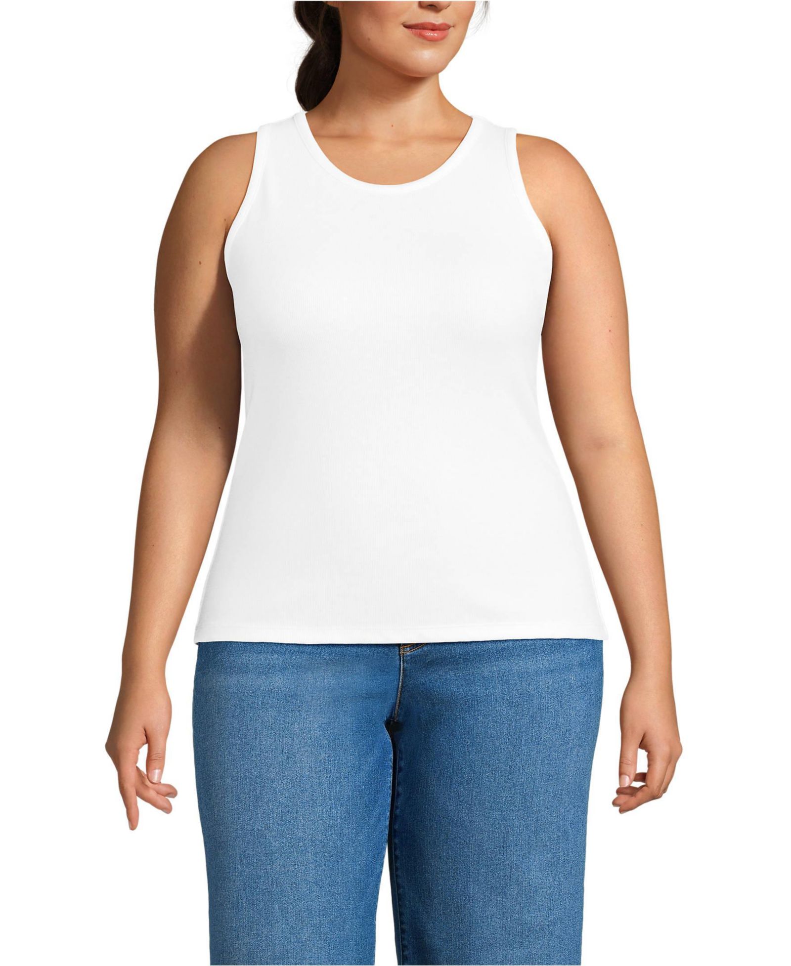 Майка Lands' End Plus Size Drapey Rib Skimming Tank Top