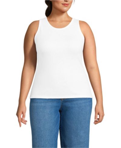 Майка Lands' End Plus Size Drapey Rib Skimming Tank Top
