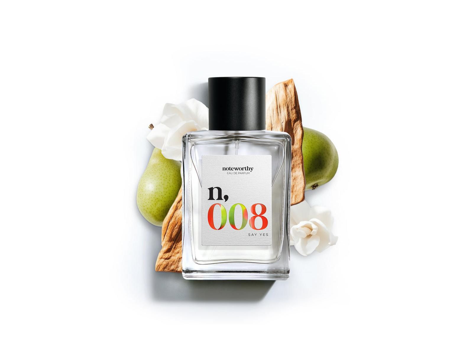 Noteworthy n,008 Say Yes Eau de Parfum 100ml - A Captivating Blend of Pear, Jasmine & Sandalwood | Modern Unisex Luxury Fragrance