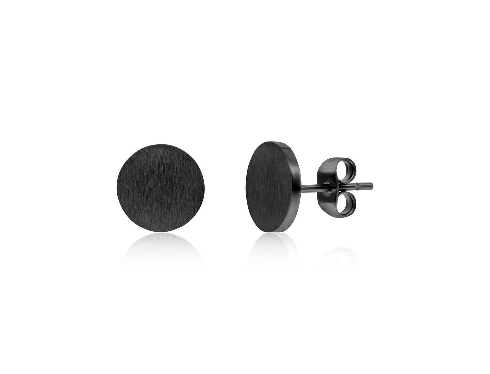 Stainless Steel, Brushed Round Studs