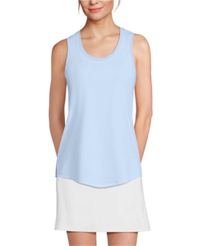 Lands' End Women's Sleeveless Power Performance Scoop Neck Curved Hem Tunic Tank