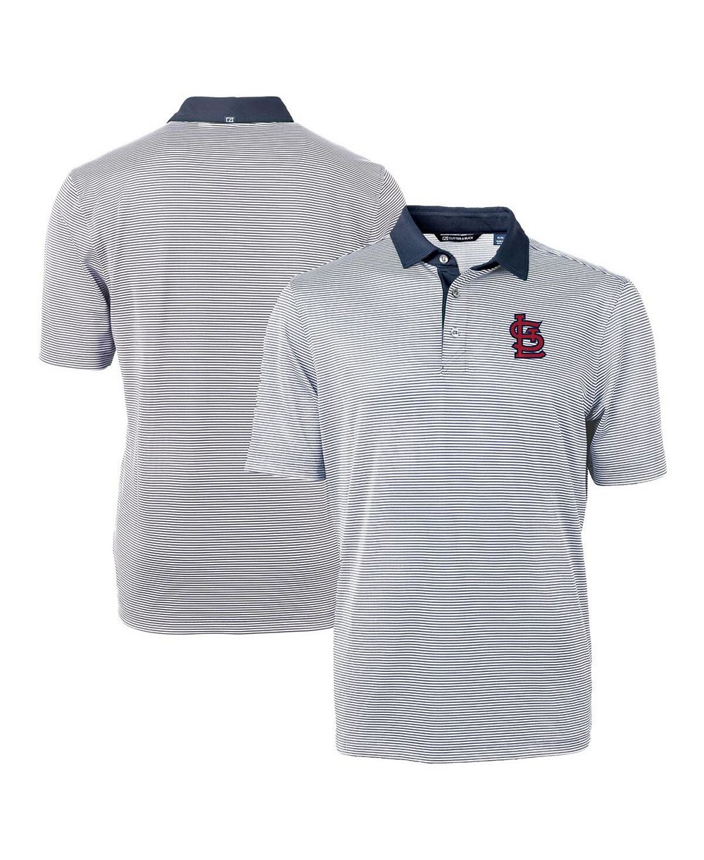 Cutter & Buck Men's Navy/White St. Louis Cardinals Virtue Eco Pique Micro Stripe Polo Shirt