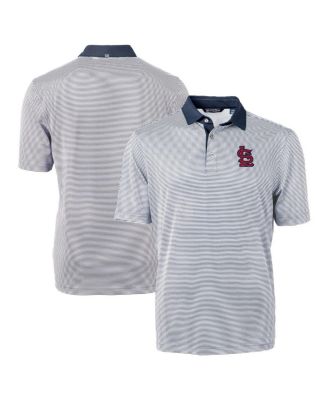 Cutter & Buck Men's Navy/White St. Louis Cardinals Virtue Eco Pique Micro Stripe Polo Shirt