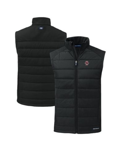 Мужской жилет Cutter & Buck Black Boston College Eagles Evoke Hybrid Eco Softshell Full-Zip