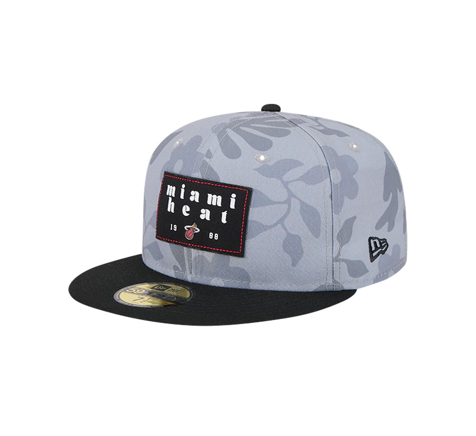 Мужская кепка New Era Miami Heat Palm Fronds 2-Tone 59FIFTY, серая