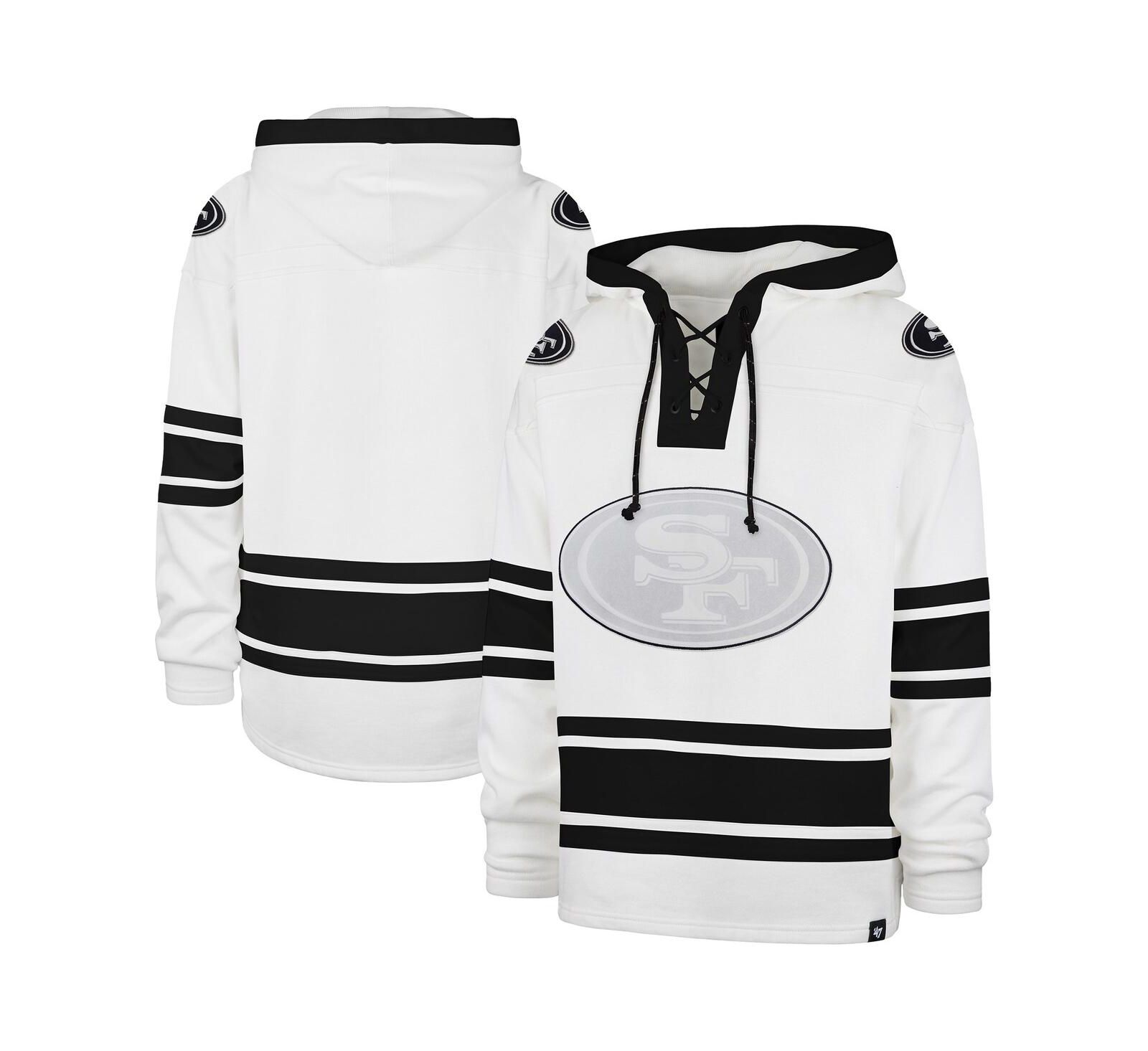 Свитшот '47 Brand Men's White San Francisco 49ers After Image Superior Lacer with Hood