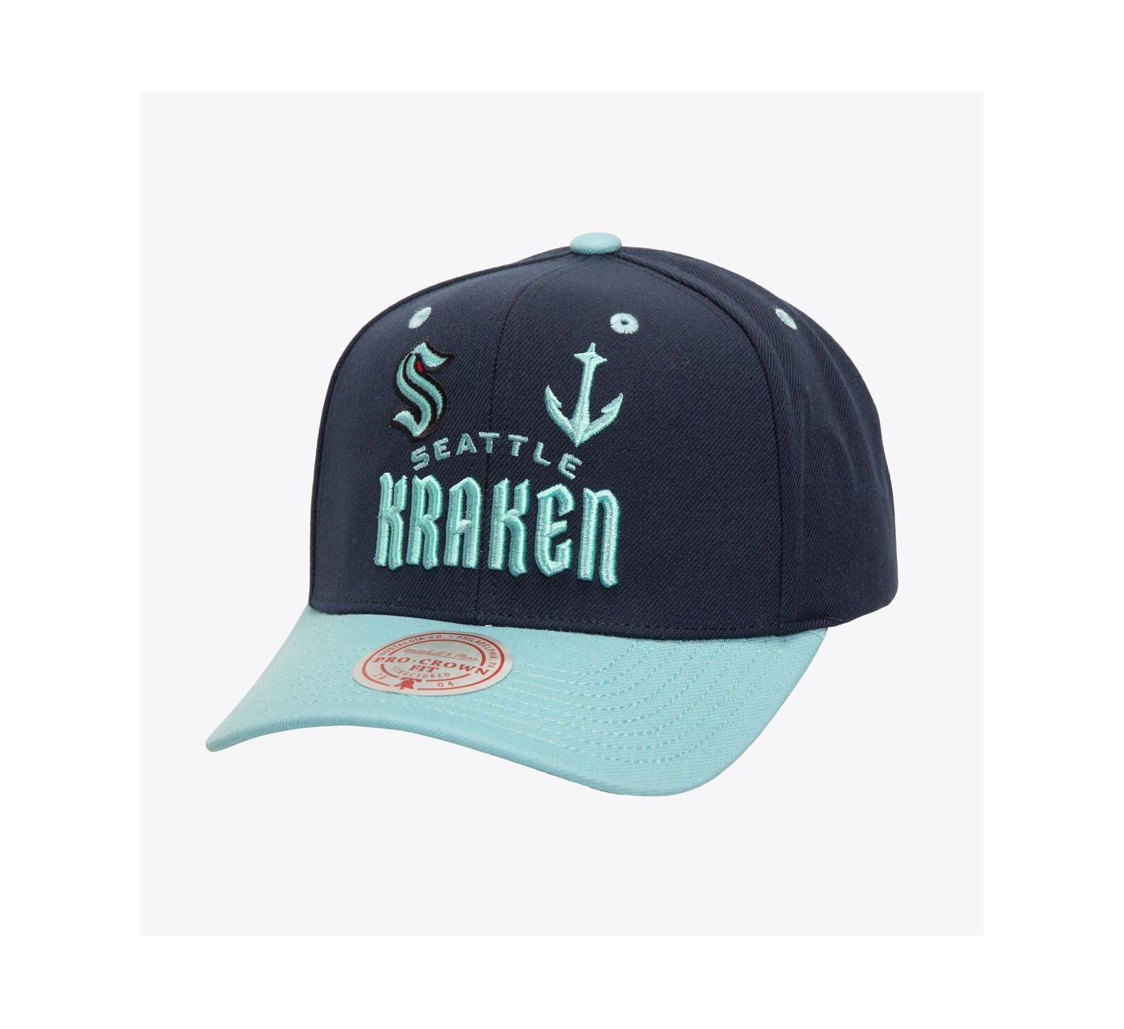 Mitchell & Ness Men's Black Seattle Kraken All In 2.0 Pro Crown Adjustable Hat