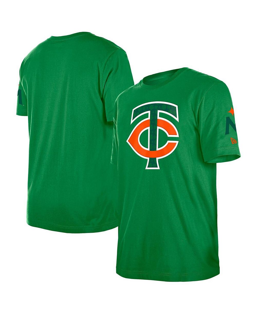 Мужская футболка New Era Minnesota Twins St. Patrick's Day Shamrock Fill зеленого цвета Kelly Green