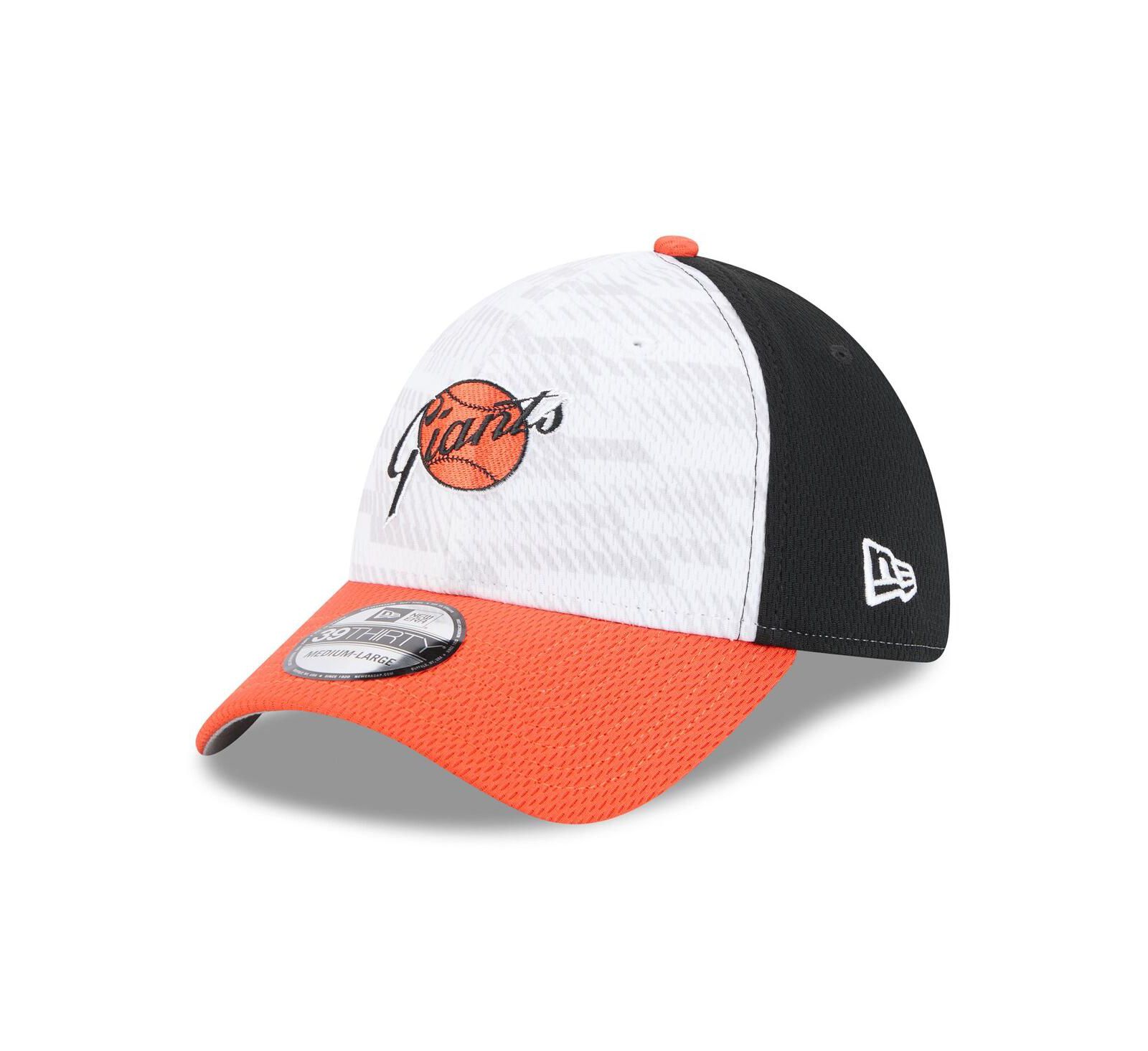 New Era Мужская кепка San Francisco Giants 2025 MLB Clubhouse 39THIRTY Flex, черная/оранжевая