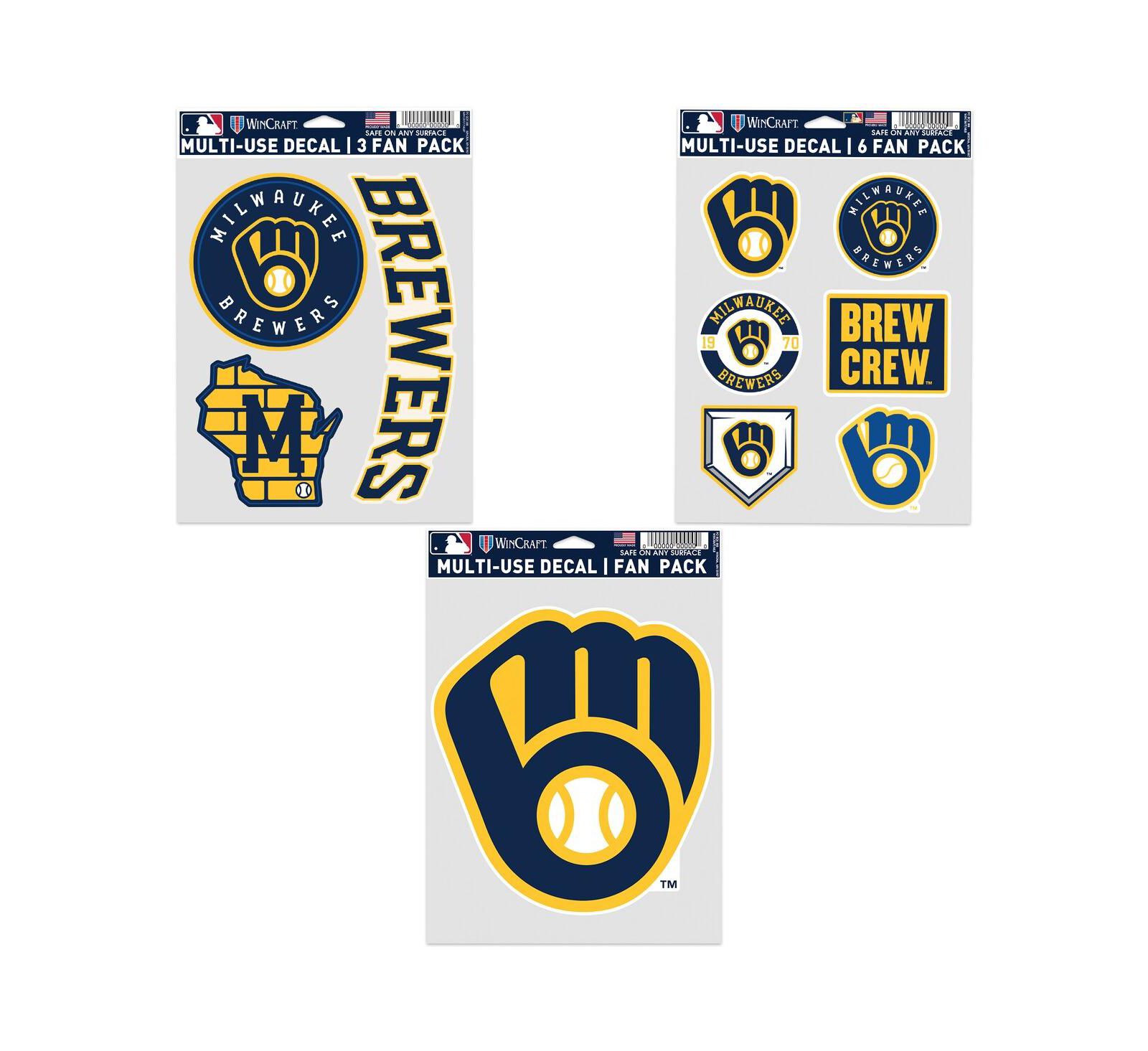 Wincraft Milwaukee Brewers 3-Pack Fan Decal Set