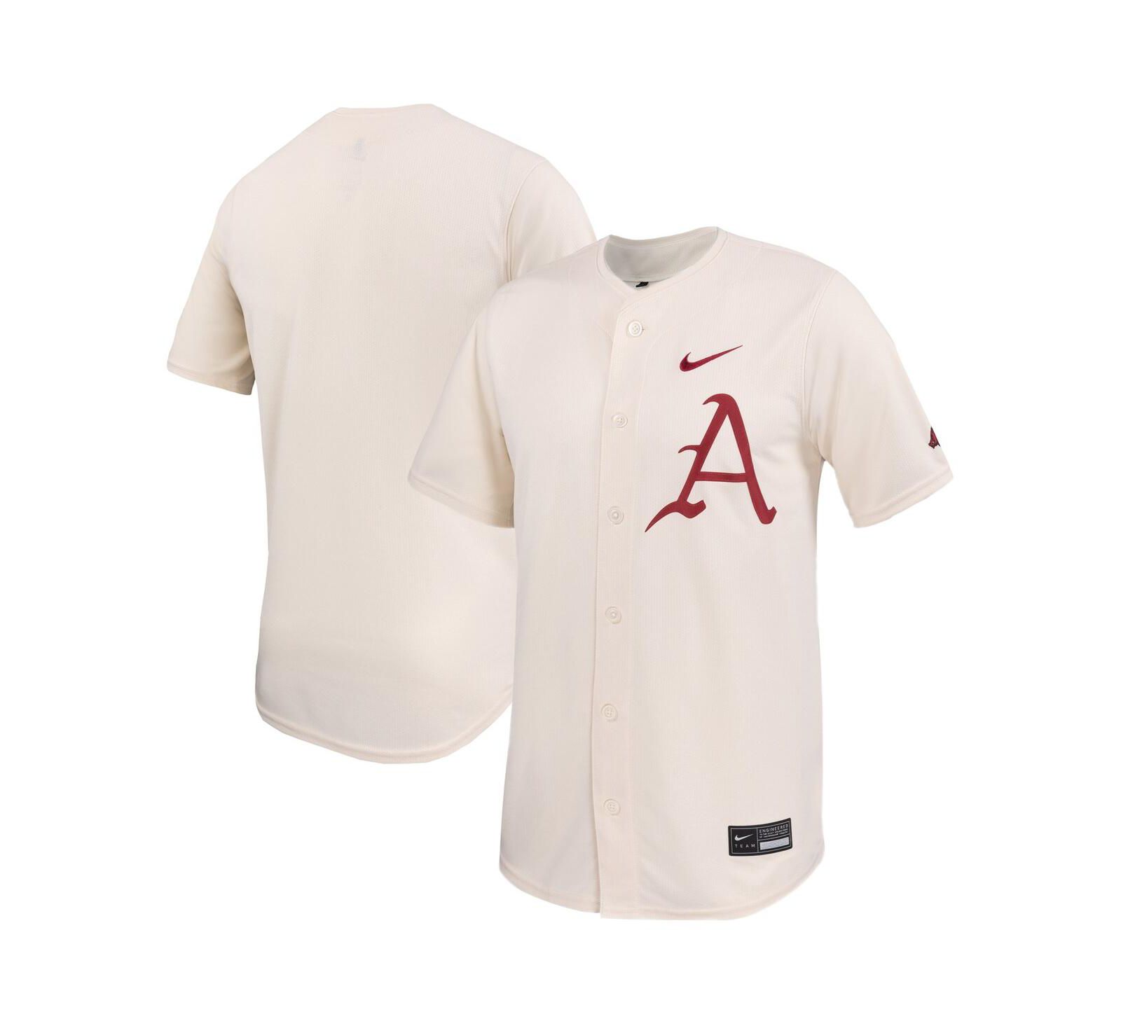 Nike Men's Natural Arkansas Razorbacks Limited Baseball Jersey
