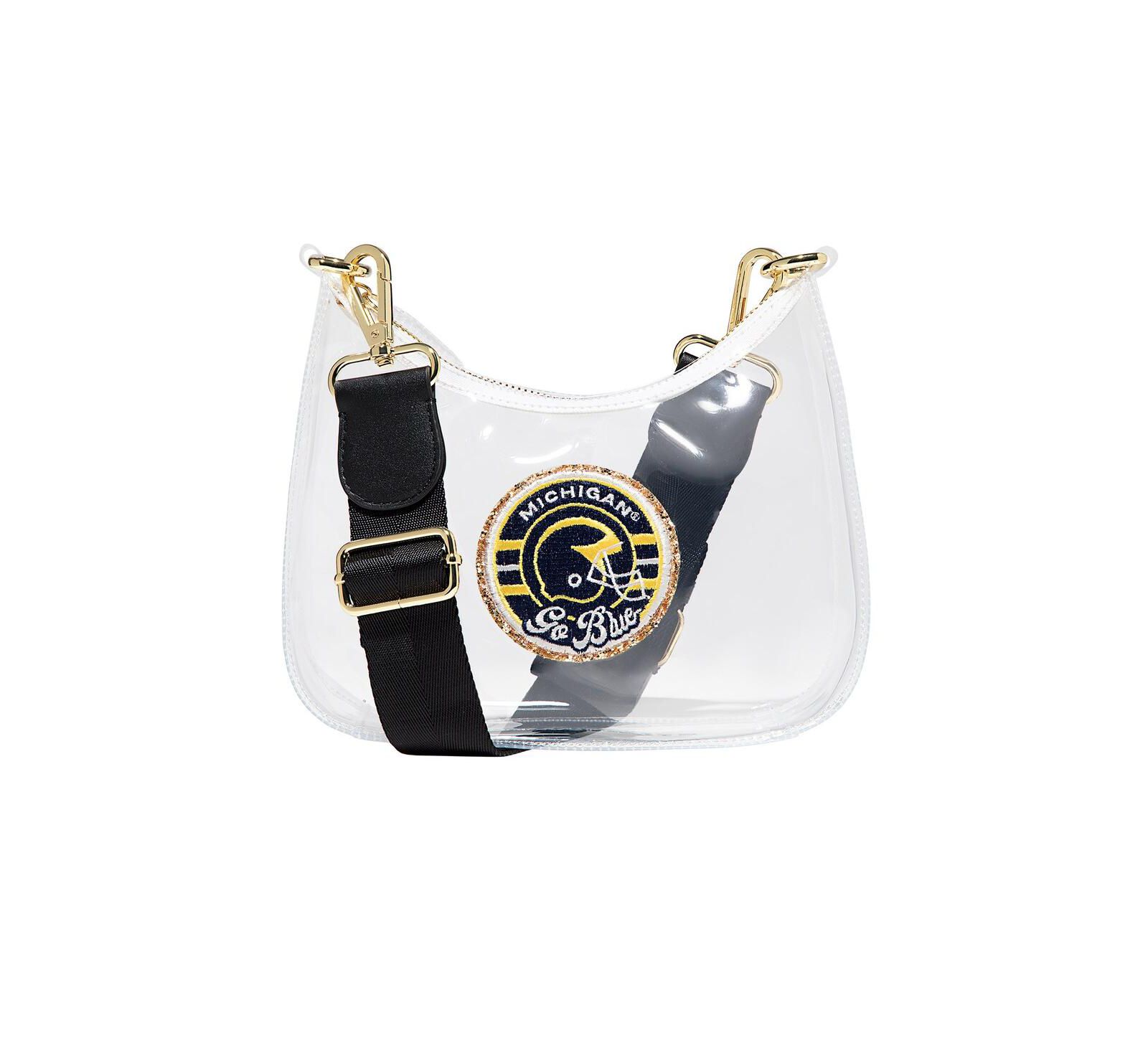 Stoney Clover Lane Michigan Wolverines Clear Curved Crossbody Bag
