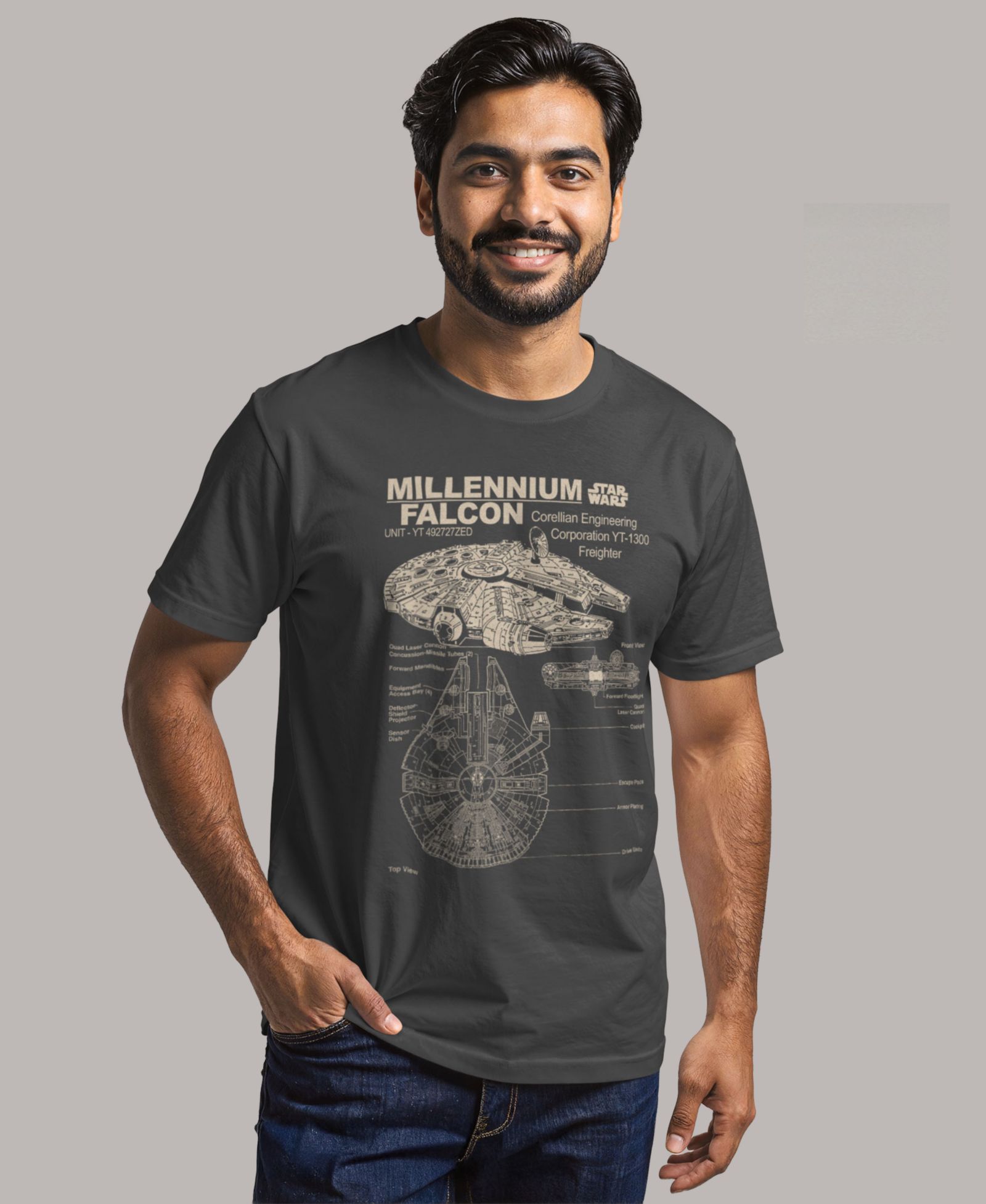 Star Wars Men's Corellian Freighter Short-Sleeve T-Shirt