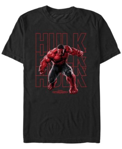 Мужская футболка Marvel Red Hulk Text Stack с коротким рукавом