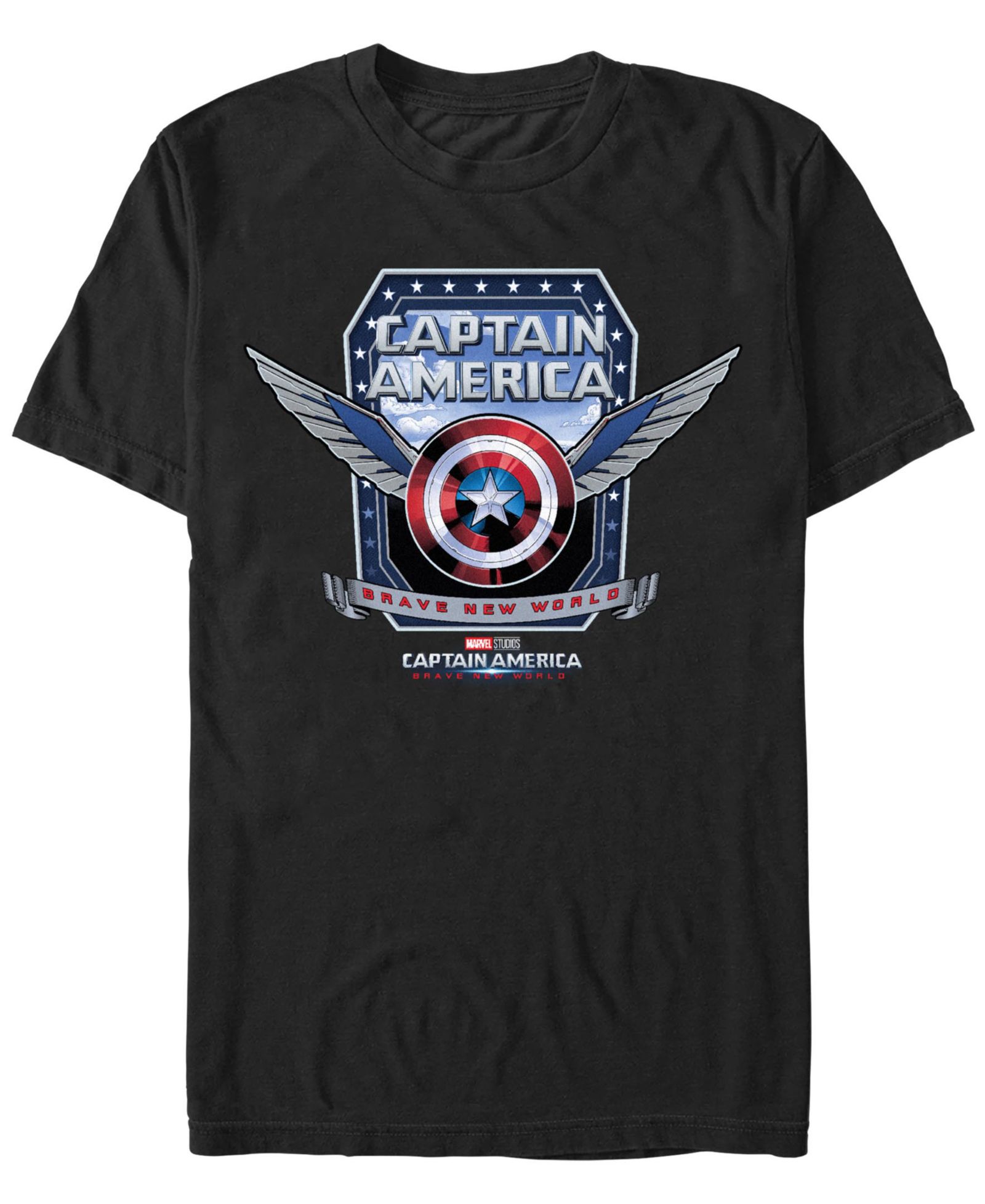 Мужская футболка Marvel Captain America Shield Wings Short Sleeve