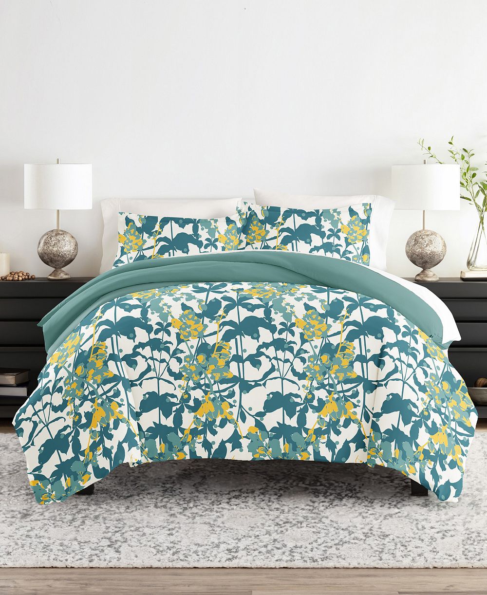 ienjoy Home Bedding Bundle Patterned 8-Piece Comforter with Duvet Cover Set, Full