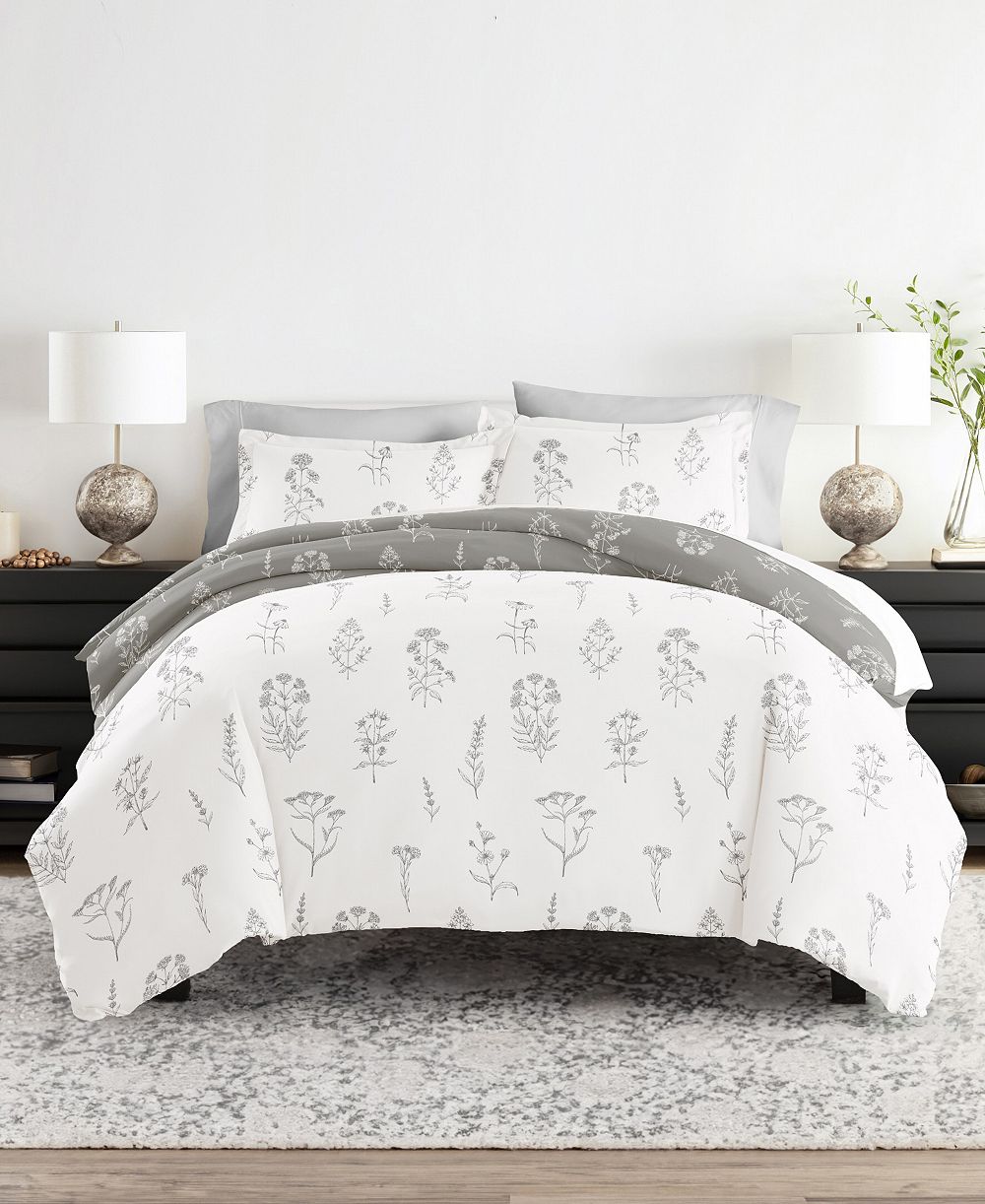 ienjoy Home Bedding Bundle Patterned 6-Piece Comforter with Duvet Cover Set, Twin