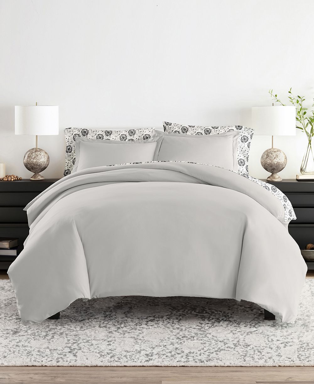 ienjoy Home Bedding Bundle 8-Piece Comforter with Duvet Cover Set, King