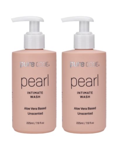 PURECODE Pearl Probiotic Aloe Vera-Based-Unscented Intimate Wash, 225ml/7.6fl.oz Duo