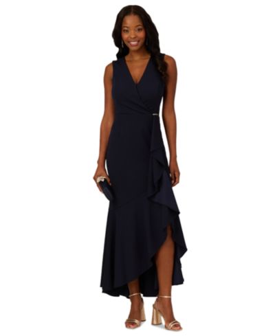 Женское платье Adrianna Papell Ruffled V-Neck High-Low