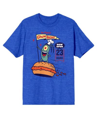 SpongeBob SquarePants Мужская футболка Plankton The Original Chum Bucket Royal Heather Short Sleeve Tee-3XL