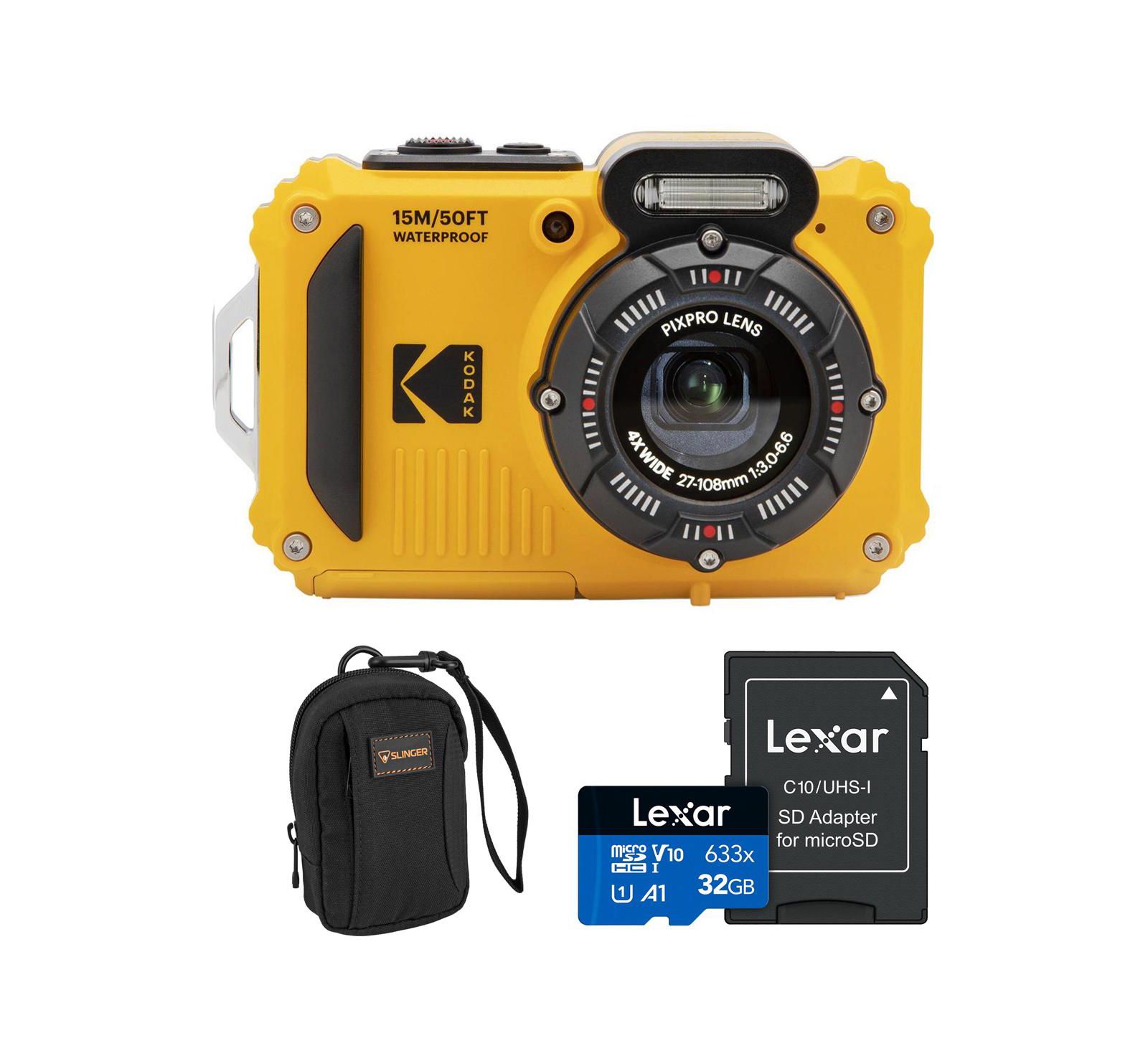 Цифровая камера Kodak PIXPRO WPZ2 16MP Full HD водонепроницаемая, желтая, комплект с картой памяти 32GB и сумкой