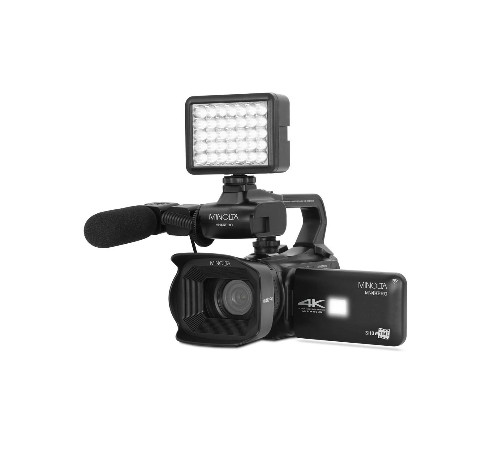 Minolta MN4KPRO 64MP 4K Ultra HD Autofocus Pro Camcorder Kit