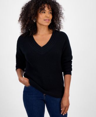 Style & Co Women's V-Neck Long-Sleeve Sweater, Macy's Exclusive