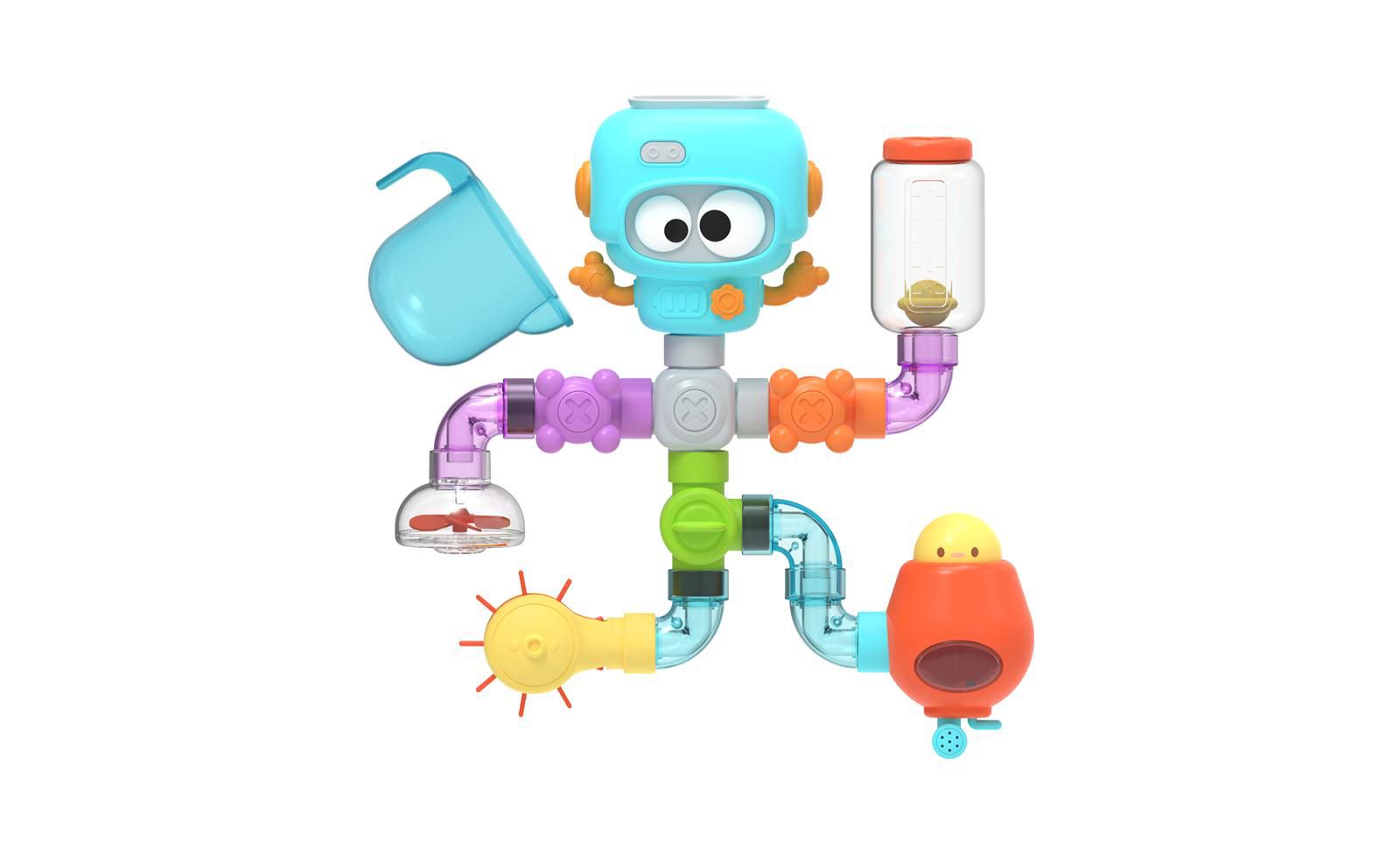 Sperric Toddler Build & Splash Bath Pipe Toys - Fun DIY Water Construction Set with Valves & Tubing, STEM Learning Sensory Wall Bath Toys