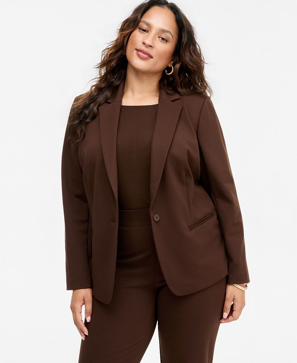 I.N.C. International Concepts Plus Size Ponte Blazer, Exclusively at Macy's