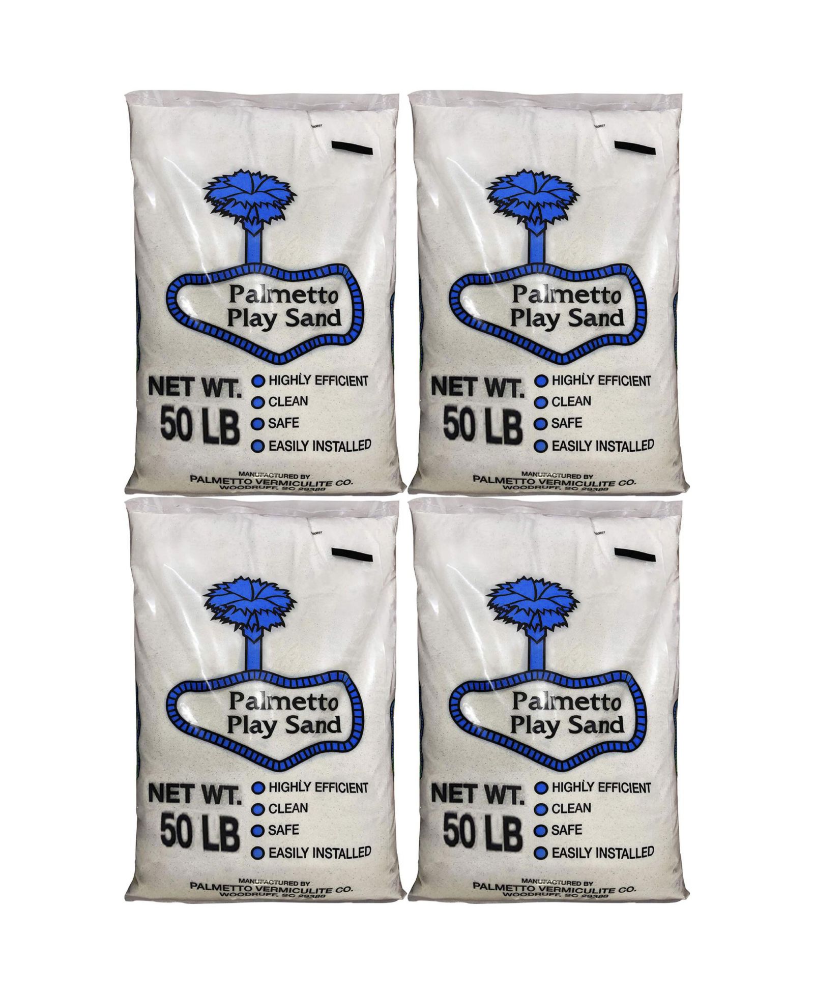 Песок для песочниц Palmetto Natural Play Sand 50 Pounds, Creme (4 Pack)