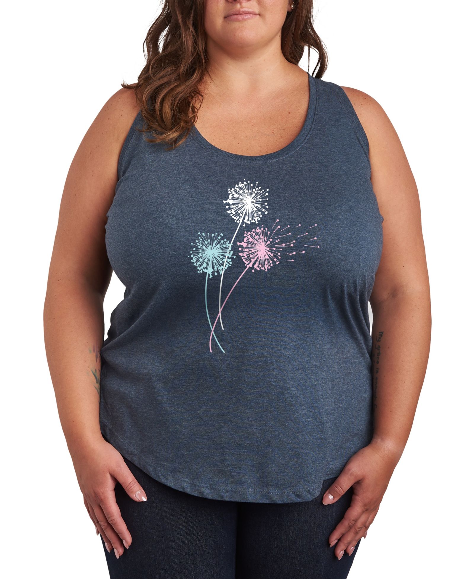 Женский топ Hybrid Apparel Plus Size с графическим принтом Pastel Dandelions