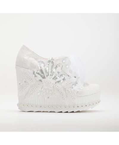 Sheri Lace Bridal Platform Sneakers