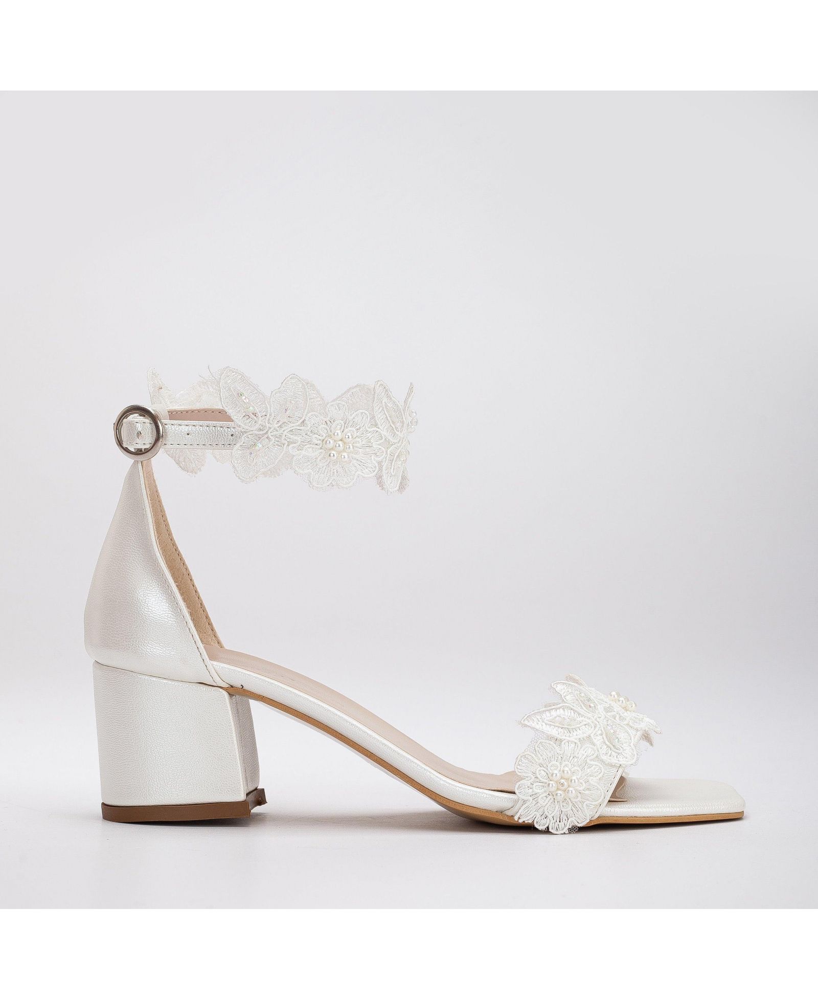 Dana Lace Bridal Low Heel Sandals