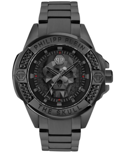Philipp Plein Men's The Skull Black Ion Plated Bracelet Watch 44mm