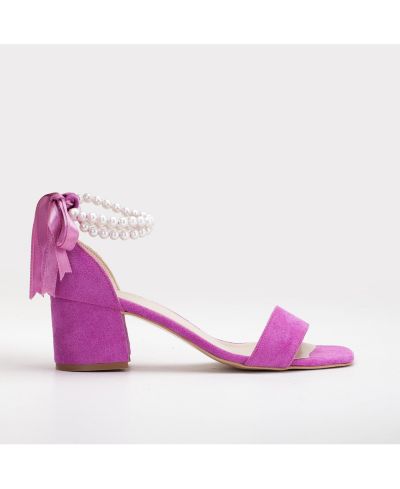Fuchsia suede faux leather