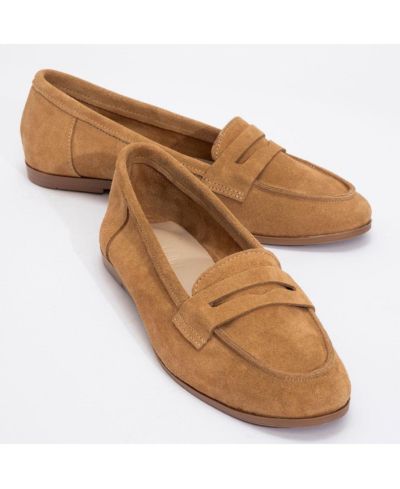 Cognac suede leather
