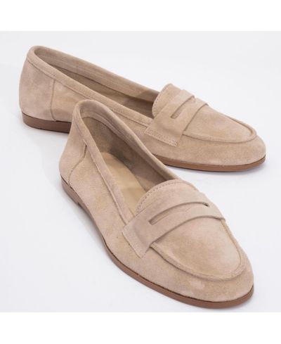 Beige suede leather