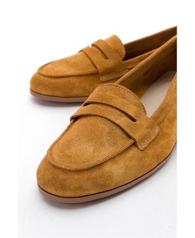 Mustard suede leather