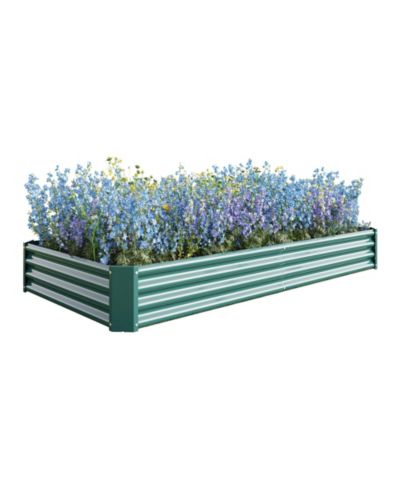 Flynama Raised Garden Bed Kit - Metal Raised Bed Garden 7.6x3.7x0.98ft for Flower Planters, Vegetables Herb