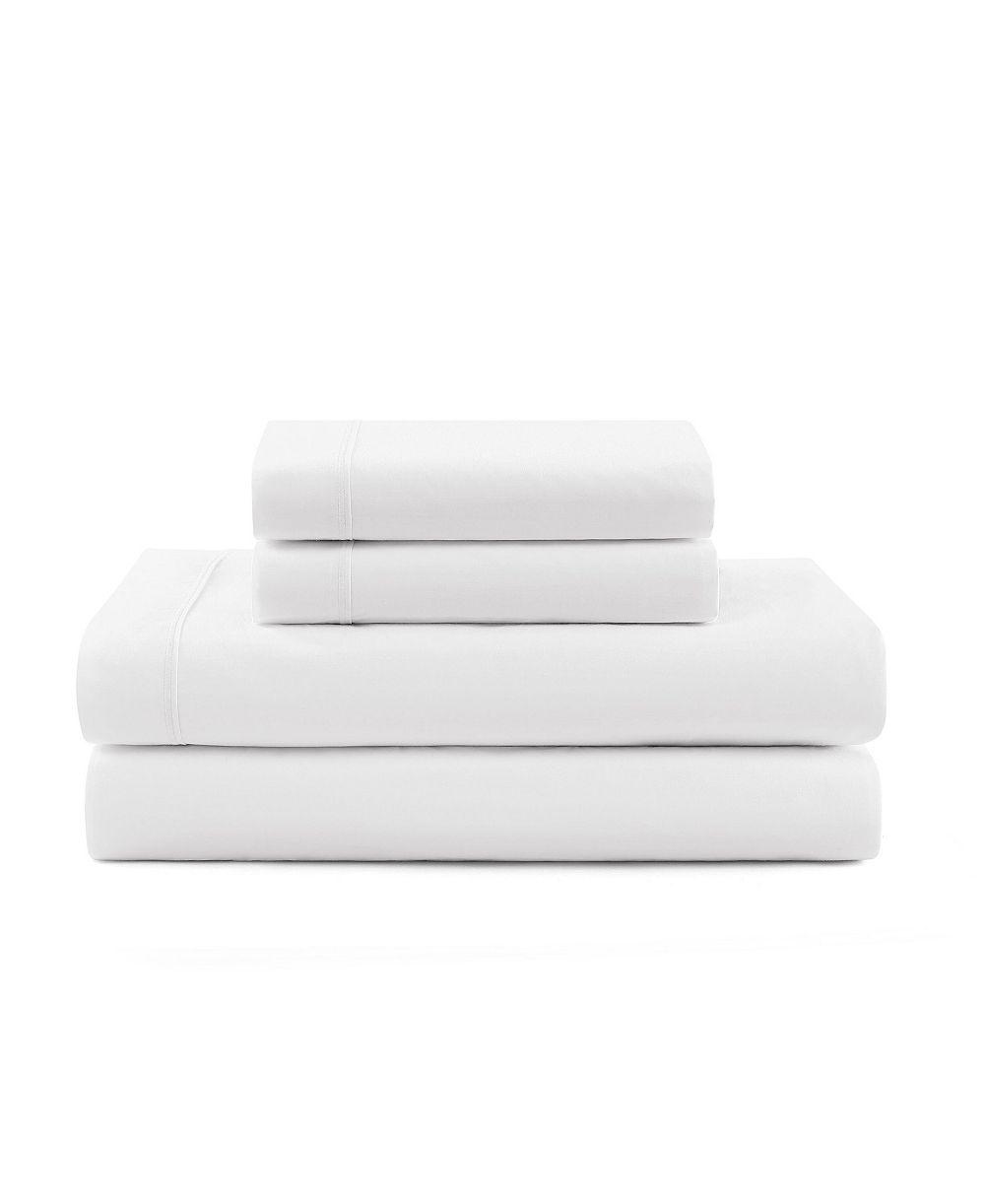 Комплект постельного белья Tommy Hilfiger Solid 200-Thread Count Hem Stripe Cotton Percale 4-Pc. Queen