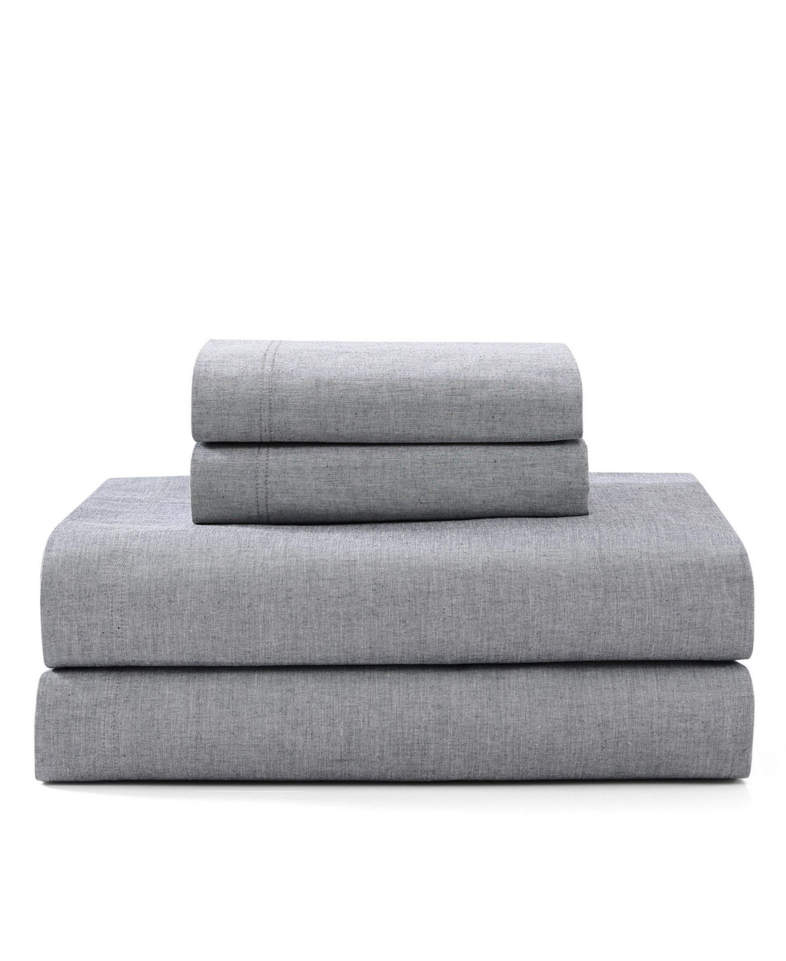 Tommy Hilfiger Solid 144-Thread Count Cotton Chambray Washed 3-Pc. Sheet Set, Twin XL