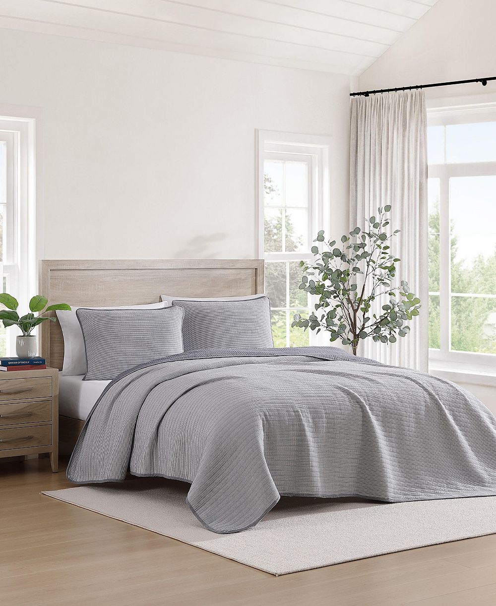 Комплект из 3 предметов Tommy Hilfiger Ithaca Stripe Cotton Reversible Quilt Set, King
