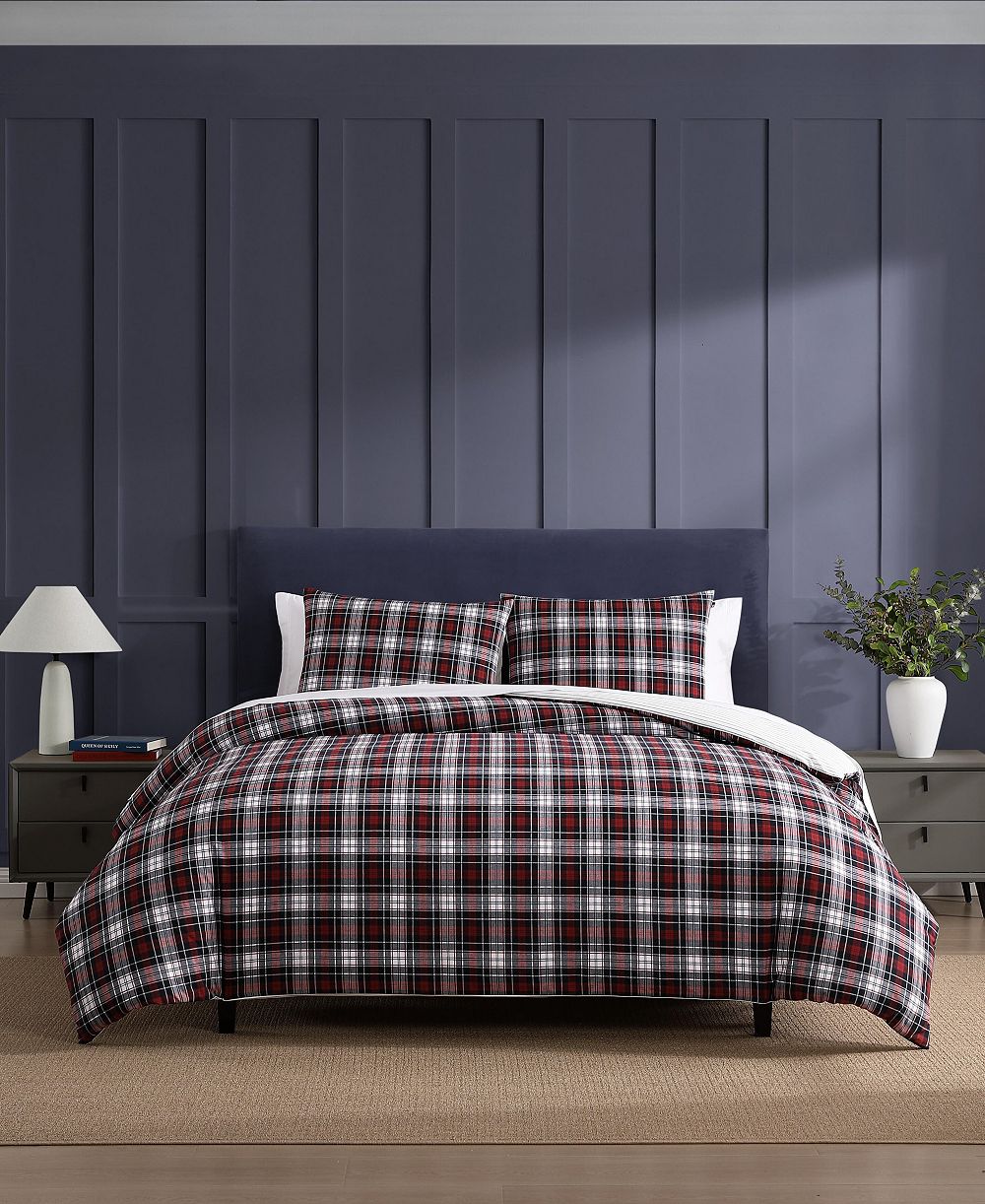 Набор пододеяльников Tommy Hilfiger Essential Tartan из хлопка, 2 шт., Twin