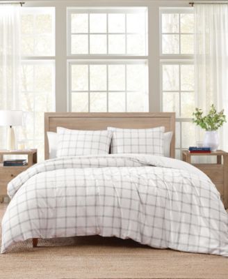 Комплект пододеяльников Tommy Hilfiger Modern Windowpane Faux Linen 3-Pc. Full/Queen