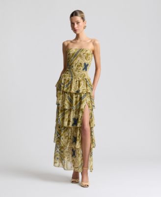 Женское платье Avec Les Filles Smocked-Bodice Strapless Maxi