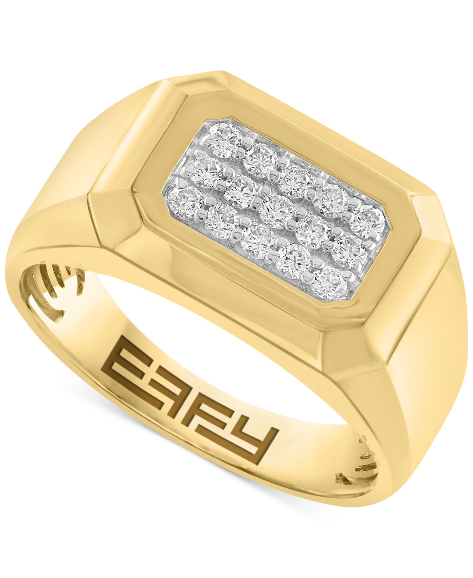 Мужское кольцо EFFY® Diamond Rectangular Cluster (1/4 ct. t.w.) в 14k Gold