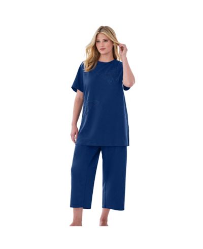 Комплект из 2 пижамных брюк Dreams & Co. Plus Size Dreams and Co. 2-Piece Applique Capri