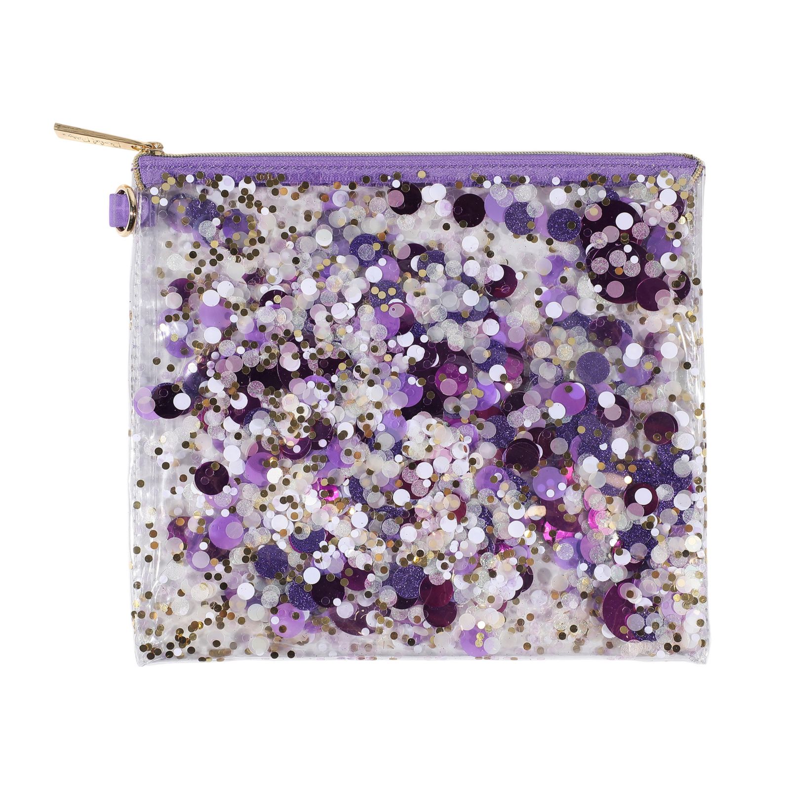 Packed Party Spirit Squad Confetti Everything Pouch Makeup Bag Travel BagCosmetic Bag for Women (Purple Crush