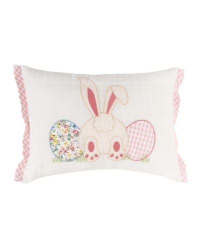 Декоративная подушка C&F Home Happy Bunny Eggs Embroidered Easter Mini Lumbar, 13" x 18"